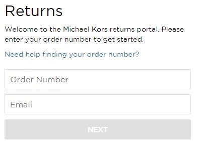 michael kors return link